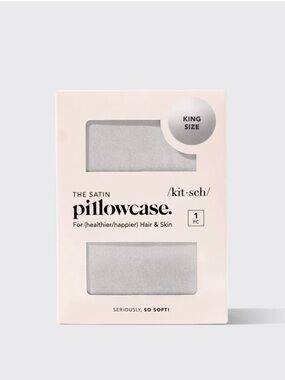 Kitsch Satin Pillowcase King - Silver